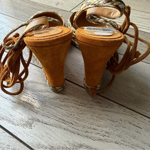 NWT Via Spiga Woven Espadrille Wedges - Lace-Up Sandals - Size 7M